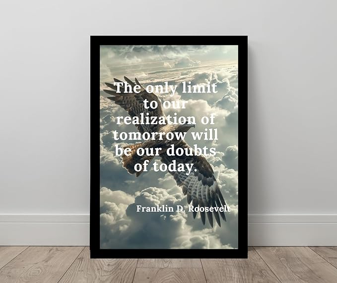 Framed Motivational Poster With Glass for Home and Office Decoration - A4 Size | 230 GSM Glossy Paper | Ready to Hang (Style 9)