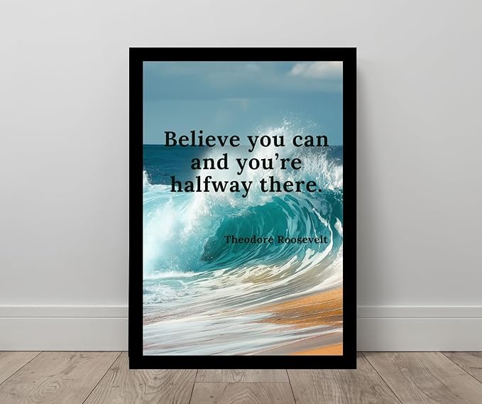Framed Motivational Poster With Glass for Home and Office Decoration - A4 Size | 230 GSM Glossy Paper | Ready to Hang (Style 2)