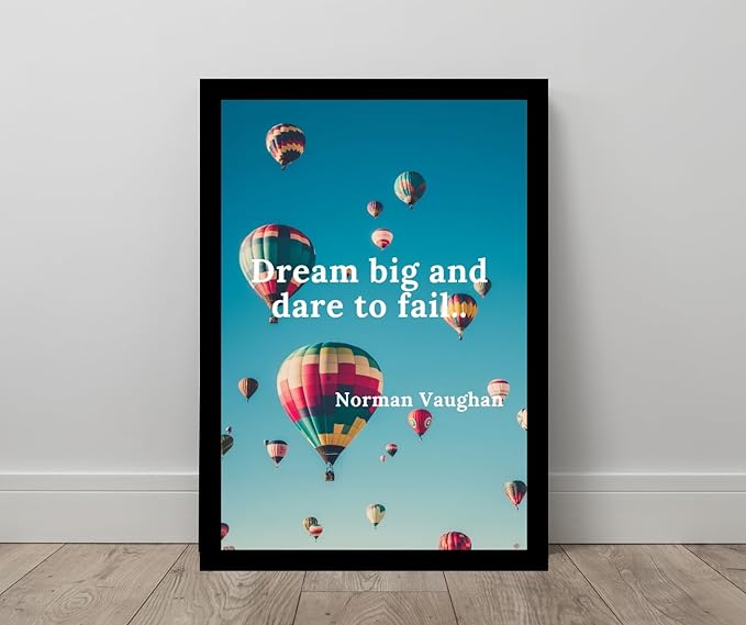 Framed Motivational Poster With Glass for Home and Office Decoration - A4 Size | 230 GSM Glossy Paper | Ready to Hang (Style 3)