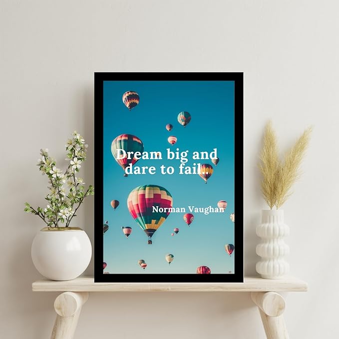 Framed Motivational Poster With Glass for Home and Office Decoration - A4 Size | 230 GSM Glossy Paper | Ready to Hang (Style 3)