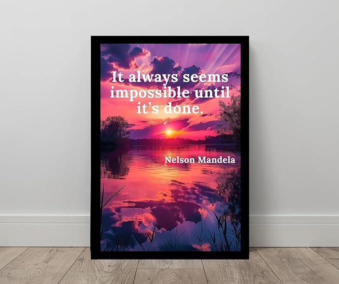 Framed Motivational Poster With Glass for Home and Office Decoration - A4 Size | 230 GSM Glossy Paper | Ready to Hang (Style 4)