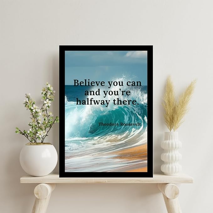 Framed Motivational Poster With Glass for Home and Office Decoration - A4 Size | 230 GSM Glossy Paper | Ready to Hang (Style 2)