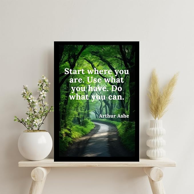Framed Motivational Poster With Glass for Home and Office Decoration - A4 Size | 230 GSM Glossy Paper | Ready to Hang (Style 1)