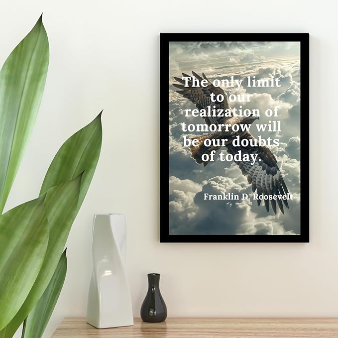 Framed Motivational Poster With Glass for Home and Office Decoration - A4 Size | 230 GSM Glossy Paper | Ready to Hang (Style 9)