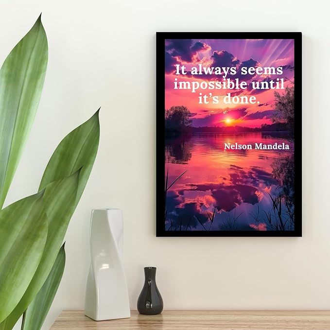 Framed Motivational Poster With Glass for Home and Office Decoration - A4 Size | 230 GSM Glossy Paper | Ready to Hang (Style 4)