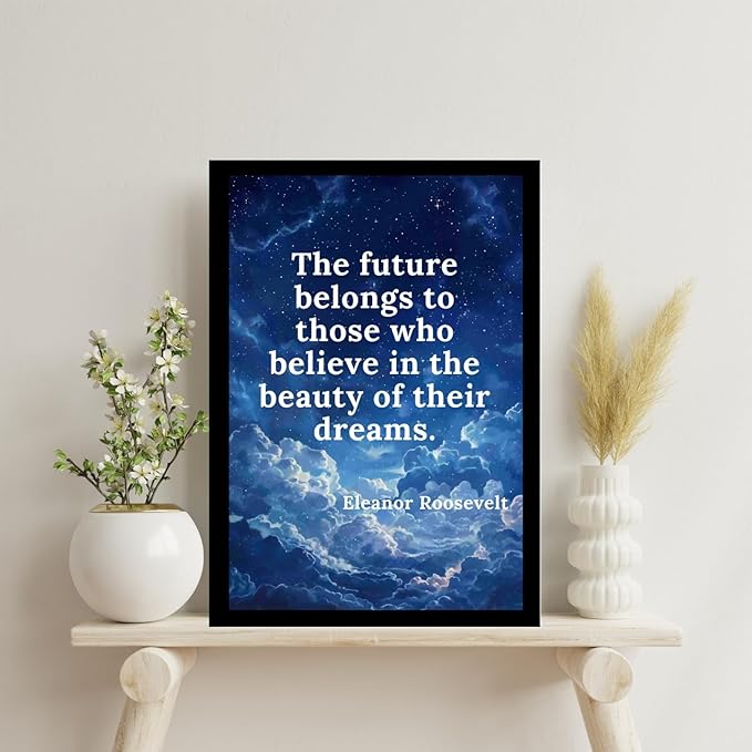 Framed Motivational Poster With Glass for Home and Office Decoration - A4 Size | 230 GSM Glossy Paper | Ready to Hang (Style 7)