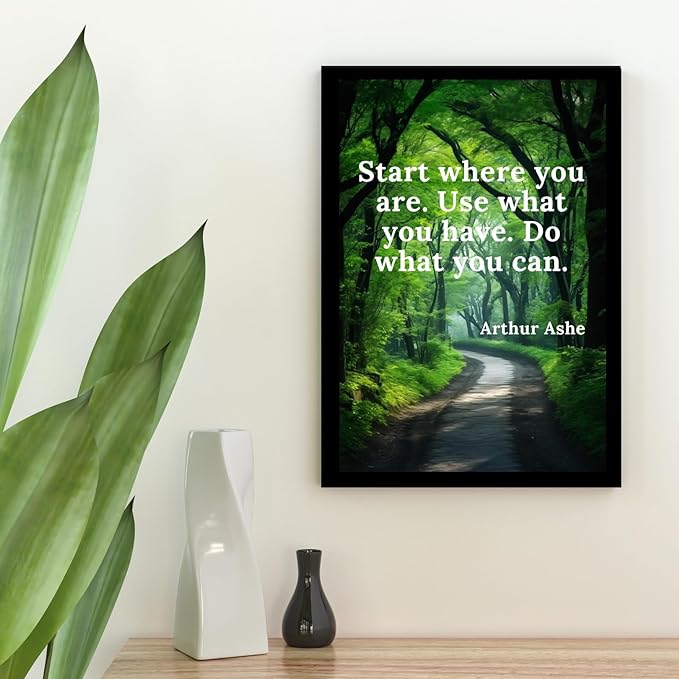 Framed Motivational Poster With Glass for Home and Office Decoration - A4 Size | 230 GSM Glossy Paper | Ready to Hang (Style 1)