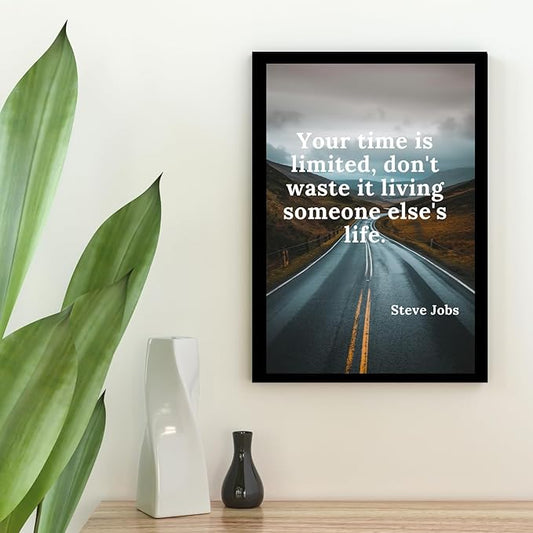 Framed Motivational Poster With Glass for Home and Office Decoration - A4 Size | 230 GSM Glossy Paper | Ready to Hang (Style 10)