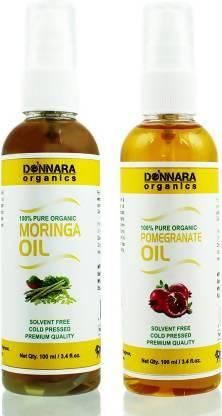 Donnara Organics Moringa Oil and Pomegranate Essential Oil (Pack of 2)