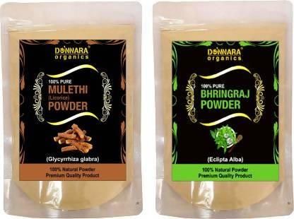 Donnara Organics Mulethi & Bhringraj Face Mask Powder (Pack Of 2)