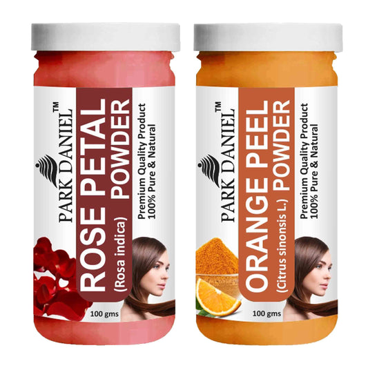 Park Daniel Rose Petal Powder & Orange Peel Powder Combo pack of 2 Jars of 100 gms(200 gms)