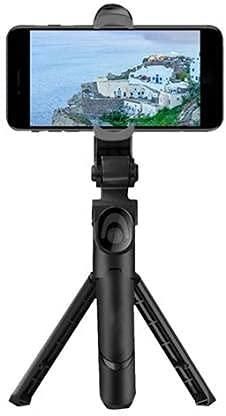 XT-02 Mobile Stand with Selfie Stick and Tripod XT-02 Aluminium Bluetooth Remote Control Selfie Stick (Black)