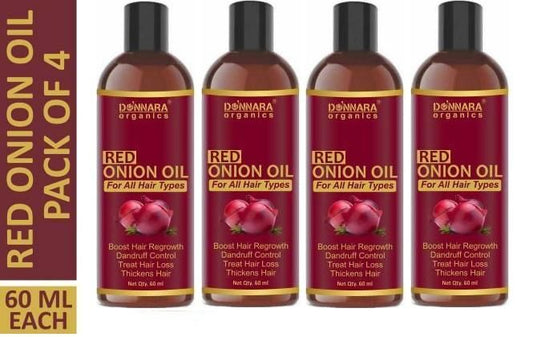 Donnara Organics 100% Pure & Natural Red Onion Hair Oil (Pack of 4)