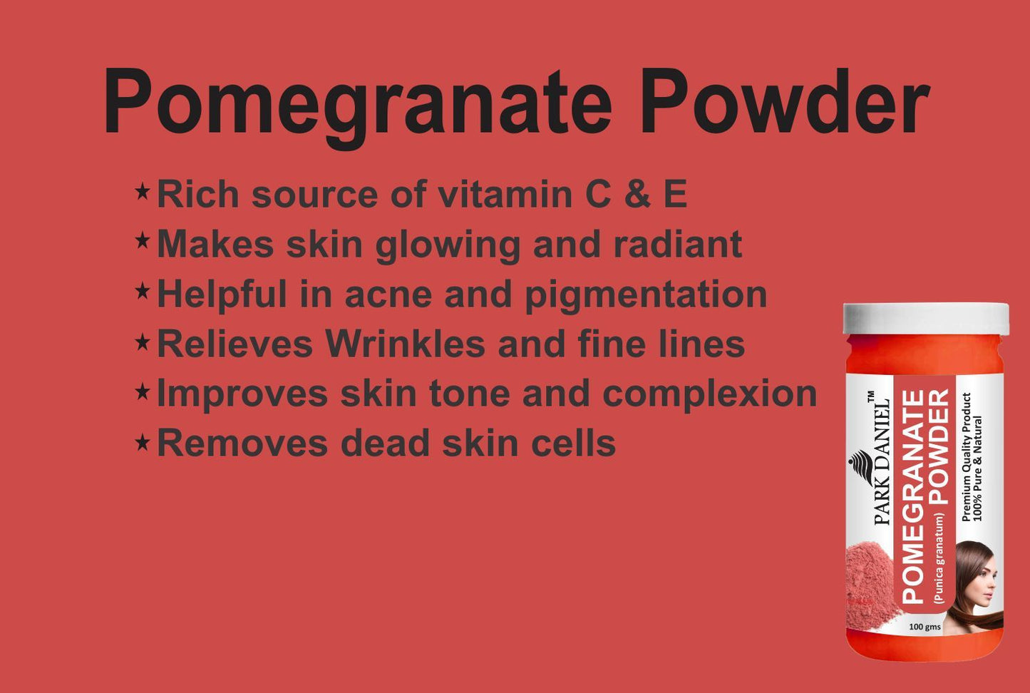 Park Daniel Pomegranate Powder & Indigo Leaf Powder Combo pack of 2 Jars of 100 gms(200 gms)