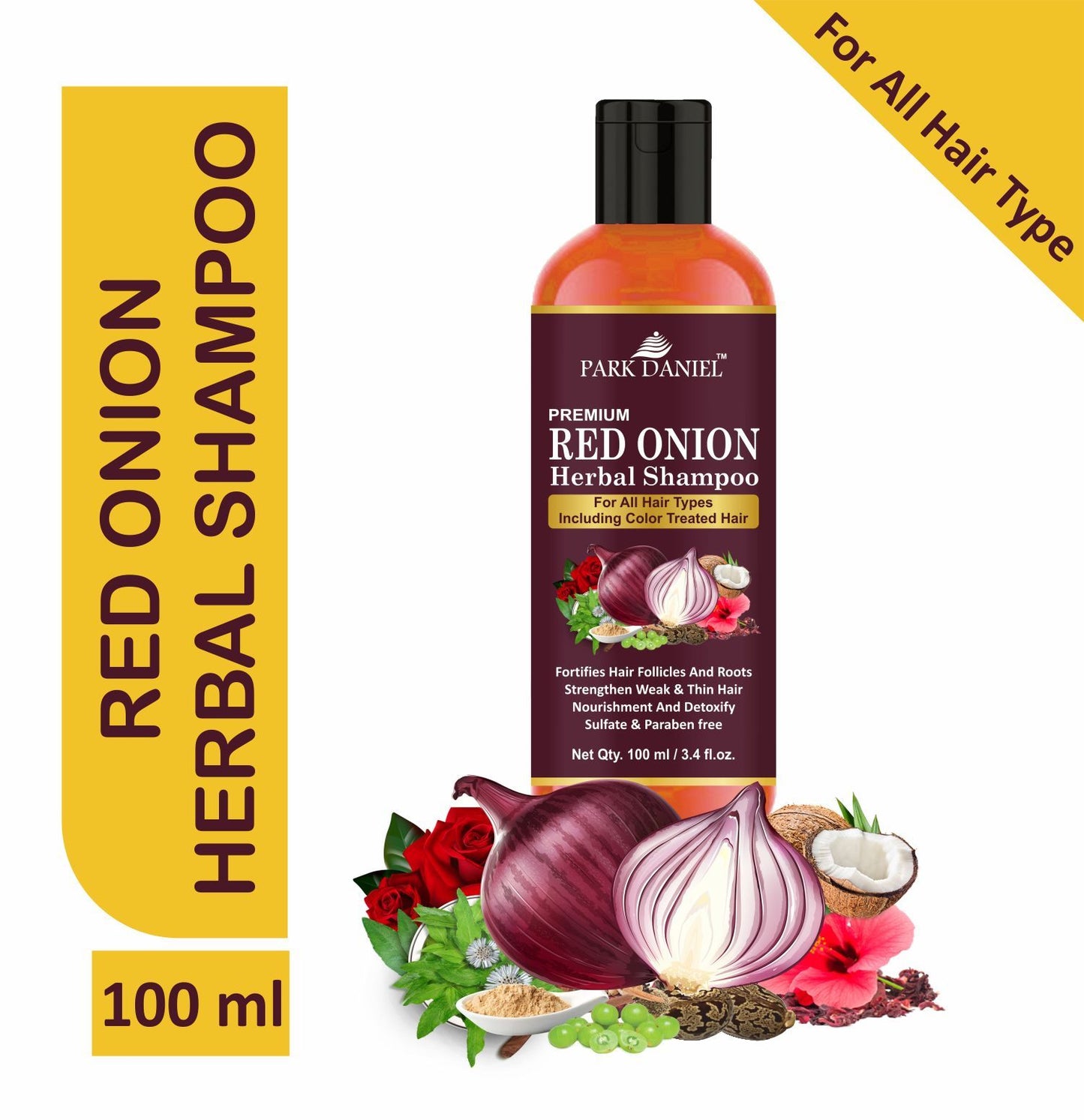 Park Daniel Brown Rice Oil & Red Onion Shampoo Combo Pack Of 2 bottle of 100 ml(200 ml)