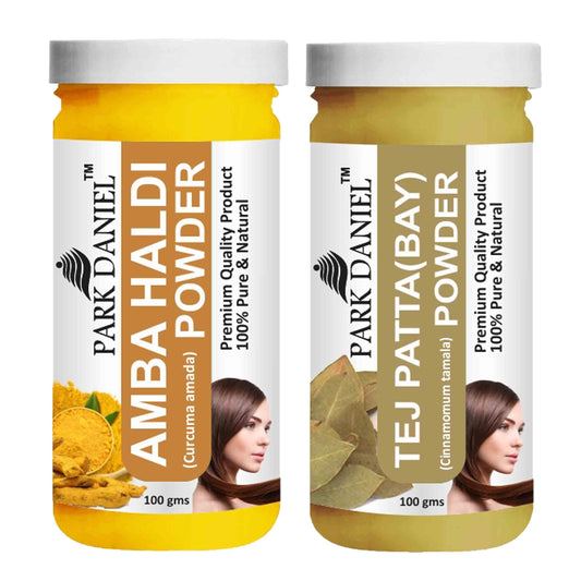 Park Daniel Amba Haldi Powder & Tej Patta(Bay) Powder Combo pack of 2 Jars of 100 gms(200 gms)