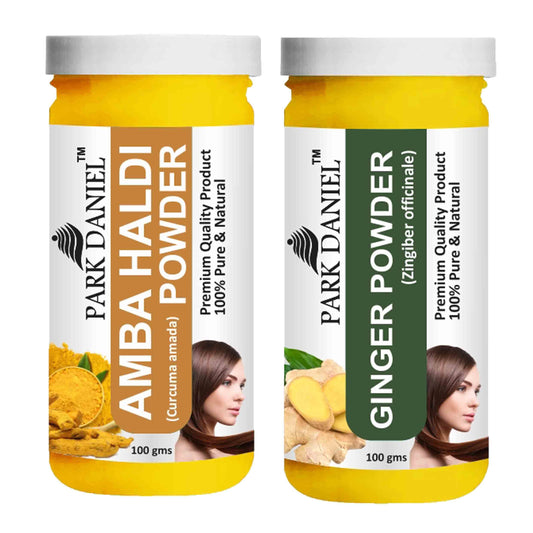Park Daniel Amba Haldi Powder & Ginger Powder Combo pack of 2 Jars of 100 gms(200 gms)