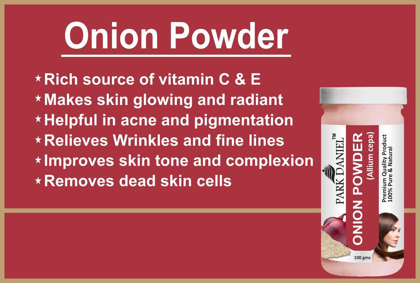 Park Daniel Potato Powder & Onion Powder Combo pack of 2 Jars of 100 gms(200 gms)