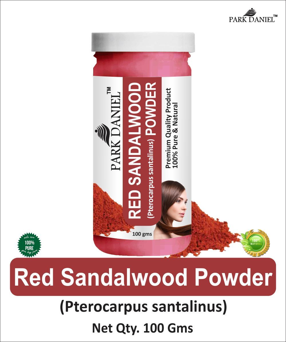 Park Daniel Pure & Natural Tulsi Powder & Red Sandalwood Powder Combo Pack of 2 Bottles of 100 gm (200 gm )