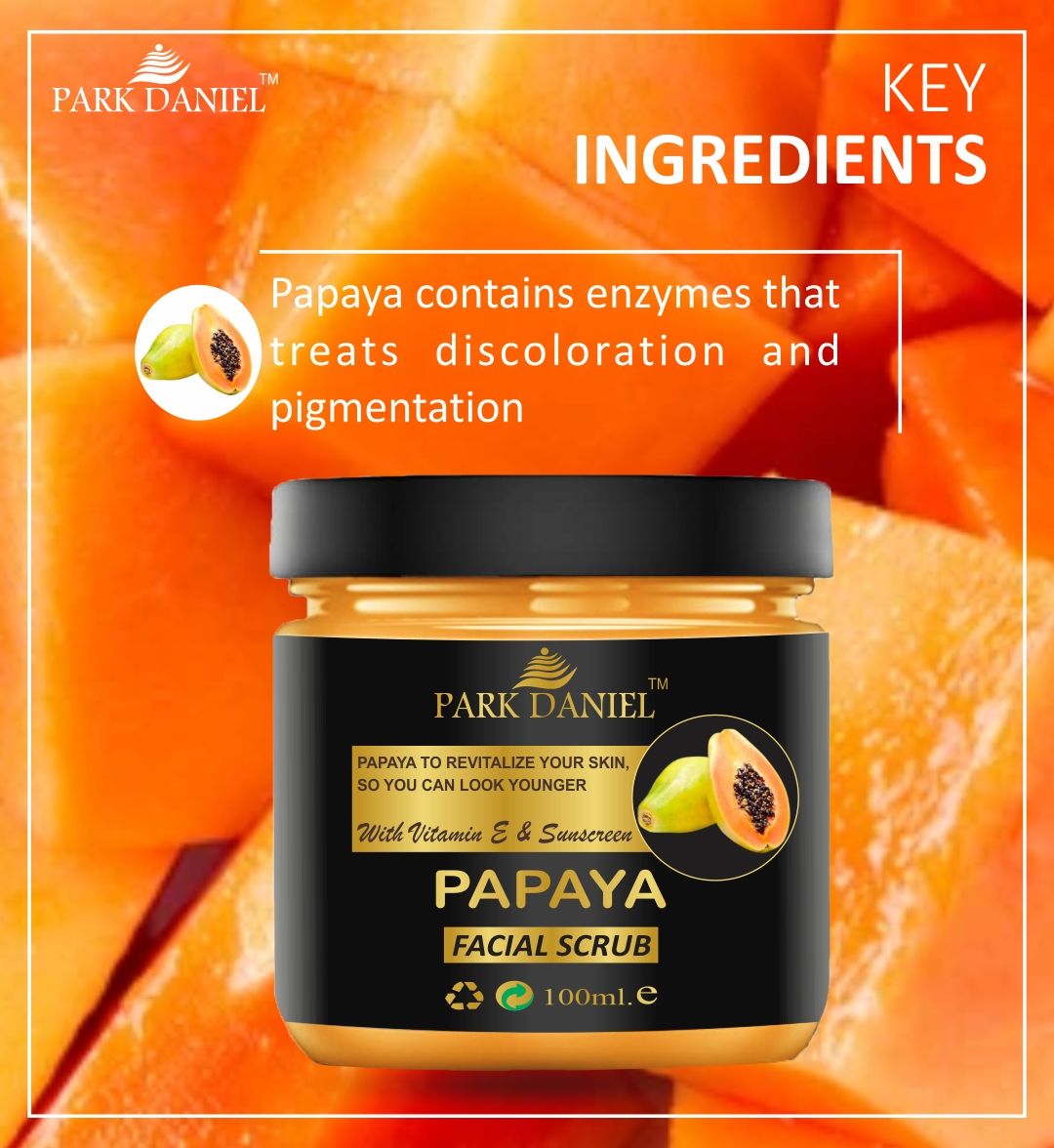 Park Daniel Papaya and Mix Fruit Facial Scrub For Balck Head & Dead Skin Removal Combo Pack of 2 Jars of 100 ml(200 ml)