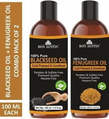 Bon Austin Premium Blackseed Oil & Fenugreek Essential Oil (Pack of 2)