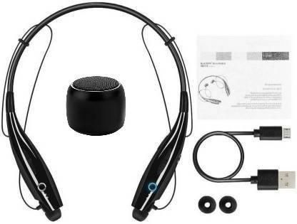 Combo Hbs 730 Neckband +Mini Speaker Bluetooth Bluetooth Headset��(Black, In The Ear)