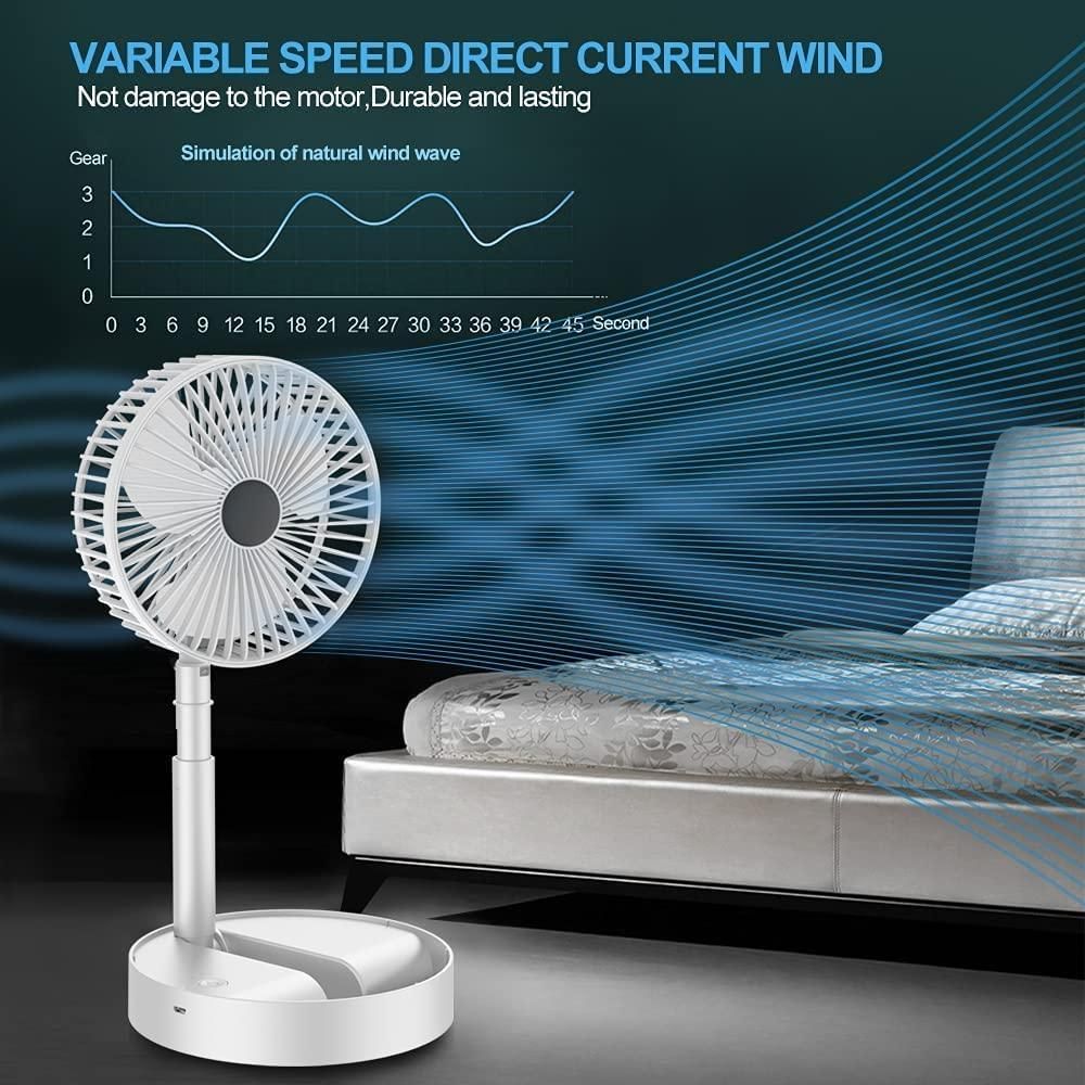 Rechargeable Adjustable Folding Telescopic Table Fan