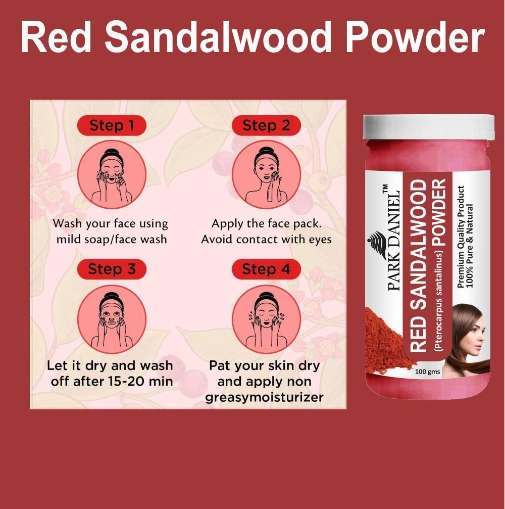 Park Daniel Red Sandalwood Powder & Rose Petal Powder Combo pack of 2 Jars of 100 gms(200 gms)