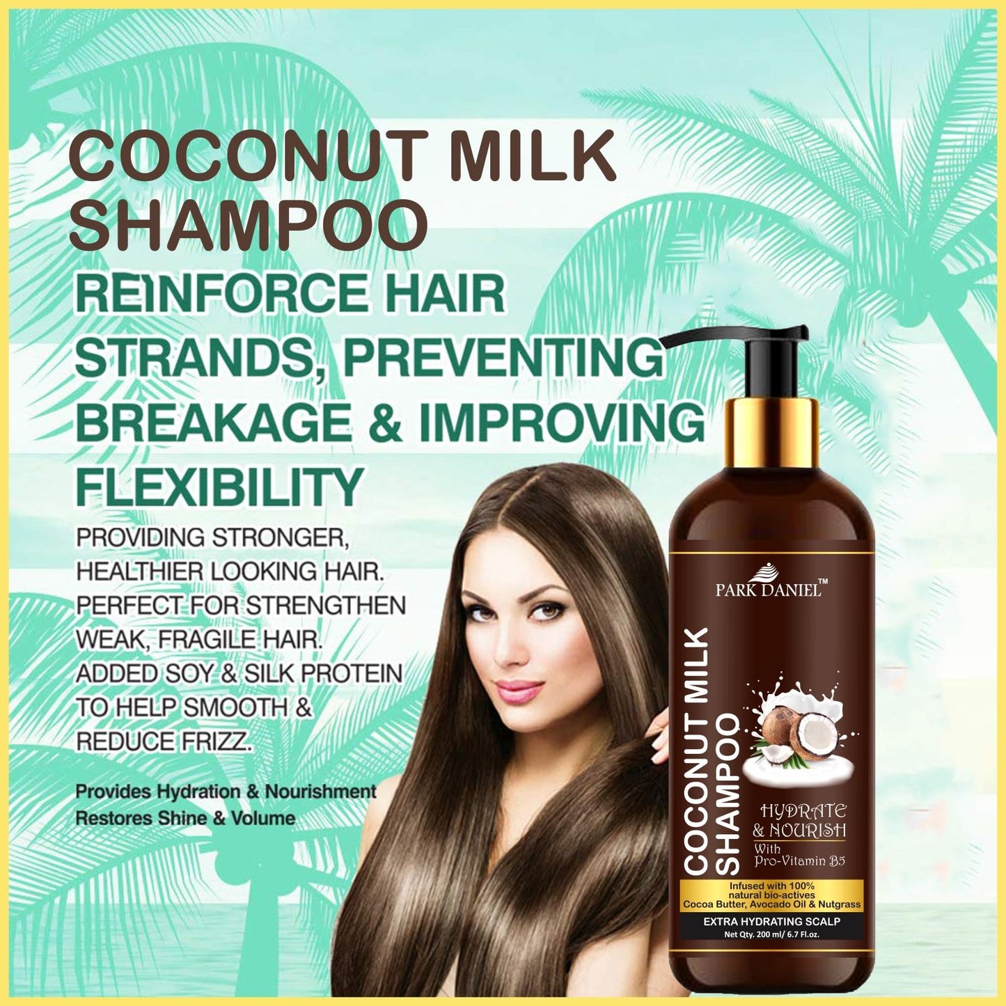 Park Daniel Natural Coconut Shampoo-For Hair Nourishment and Hair Growth(200 ml)